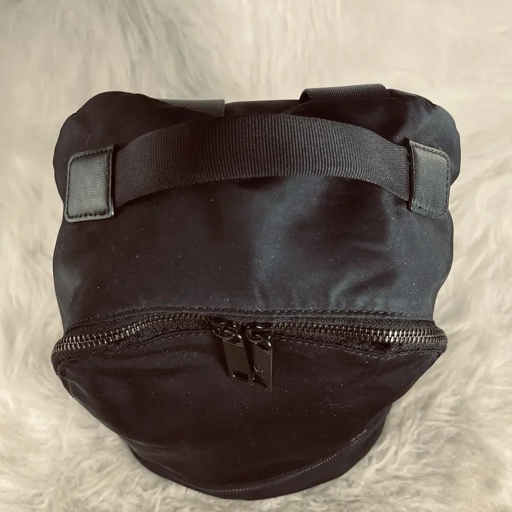 Lululemon Black Nylon Backpack Small Travel Gym Bag Shoe Compartment